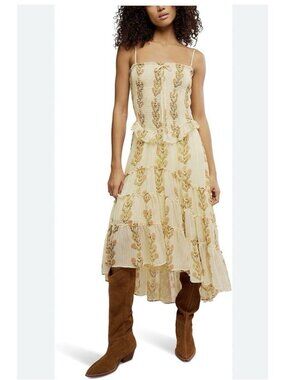 midi wrap dress with flutter sleeves Floral Flutter Sleeve Wrap Midi Dress - Ivory